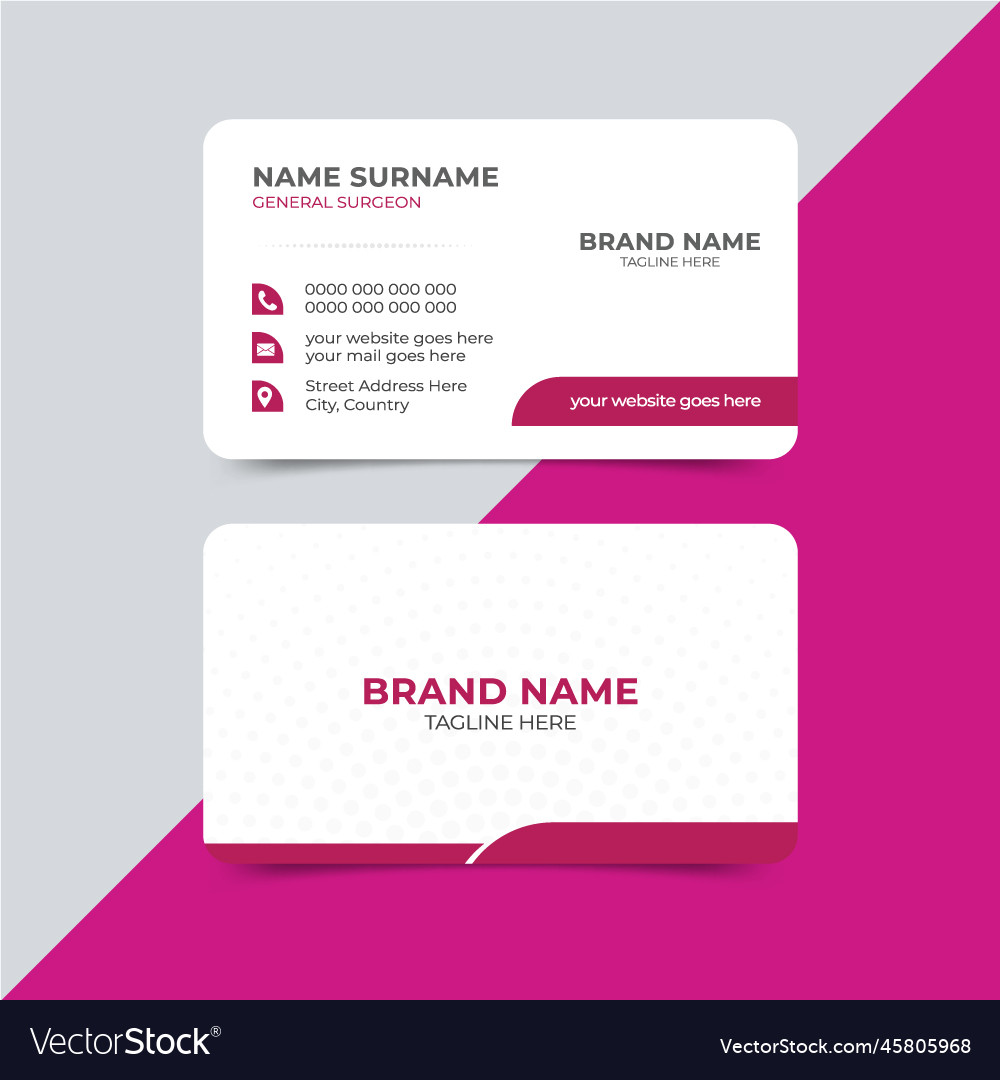 Medical style business card design template Vector Image