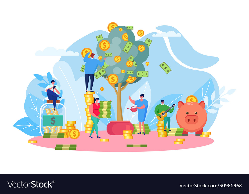 Money tree company income vector image Money tree company income