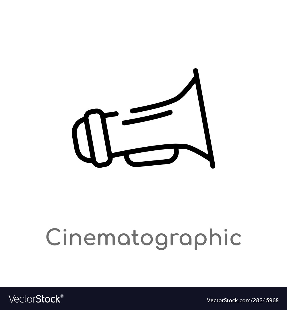 Outline cinematographic announcer icon isolated vector image Outline cinematographic announcer icon isolated