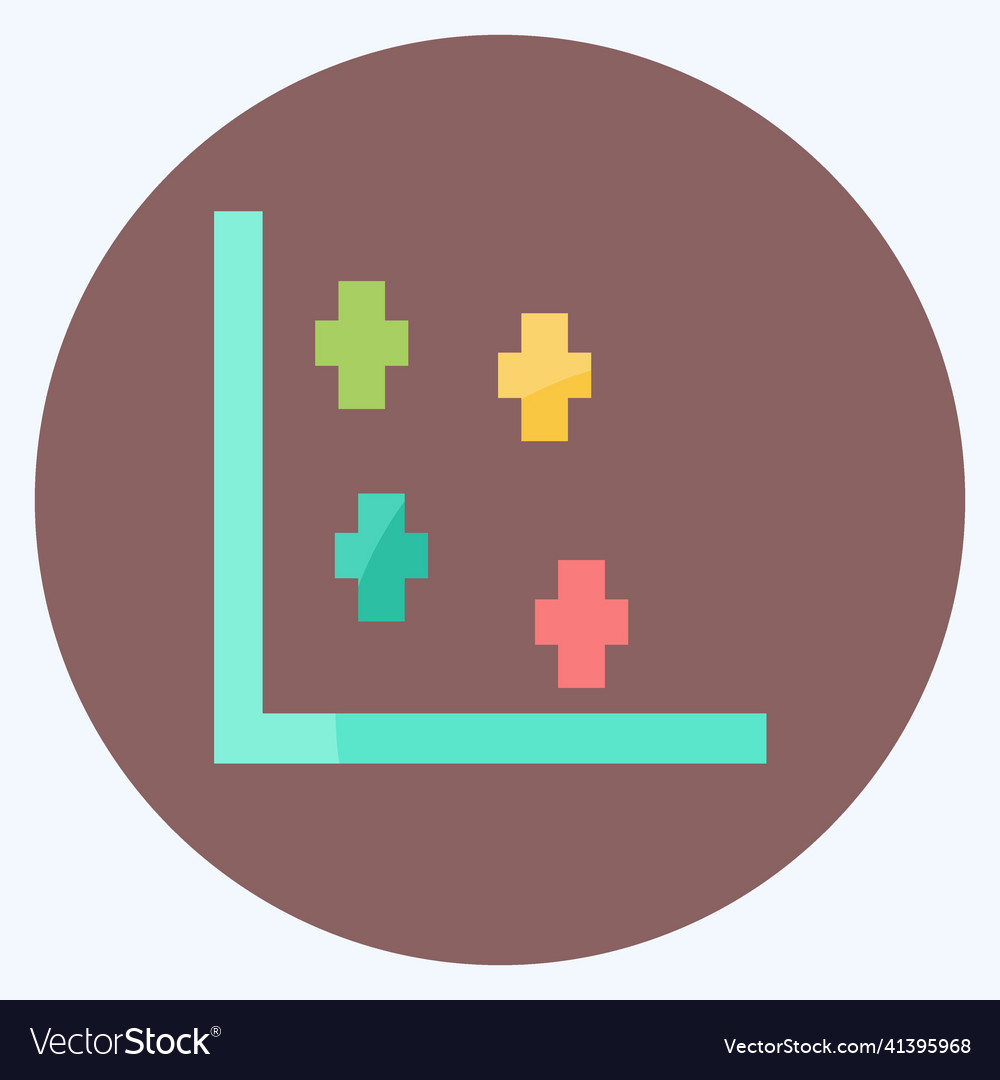 Scatter plot ii icon in trendy flat style vector image Scatter plot ii icon in trendy flat style