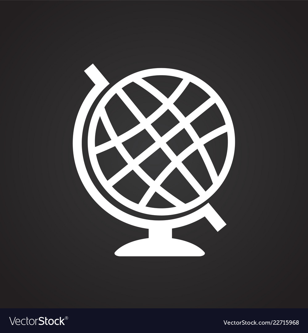 School globe on black background Royalty Free Vector Image