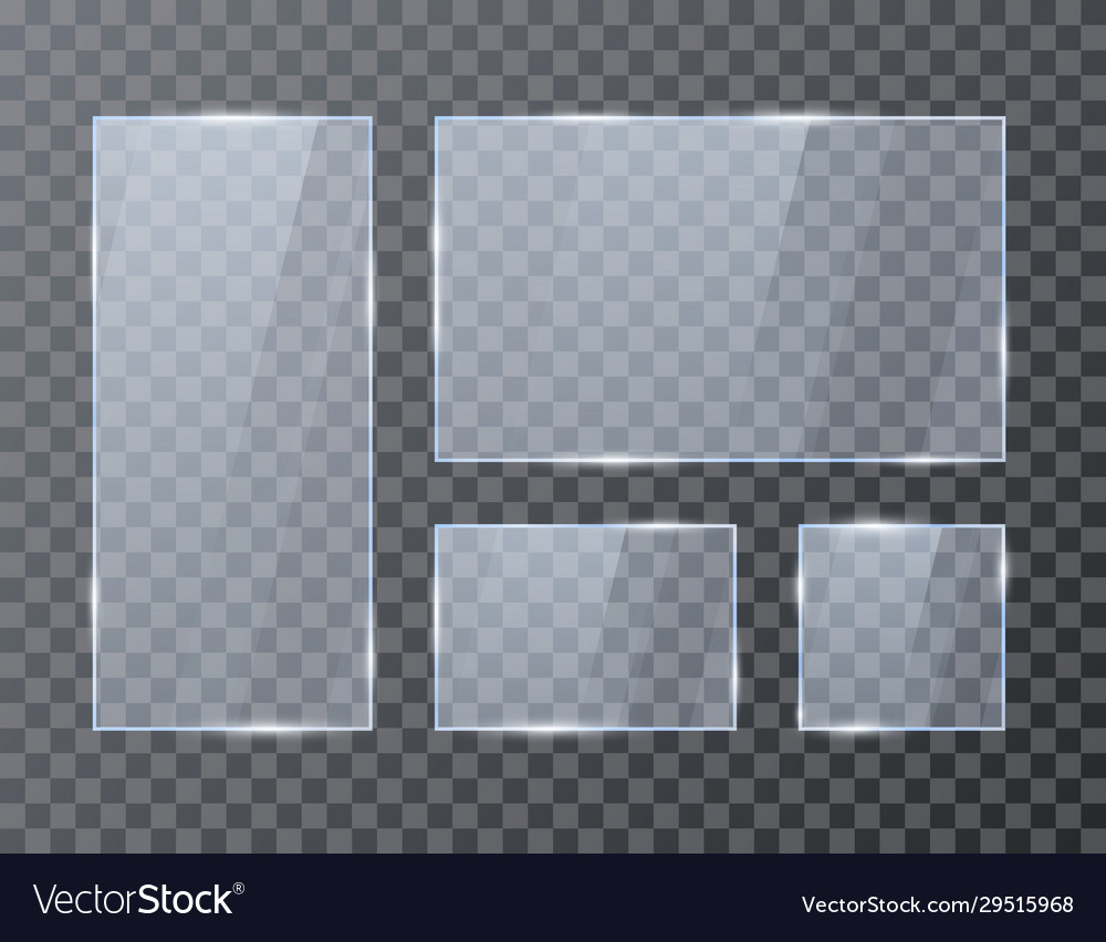 Set empty glass geometric rectangle banners Vector Image