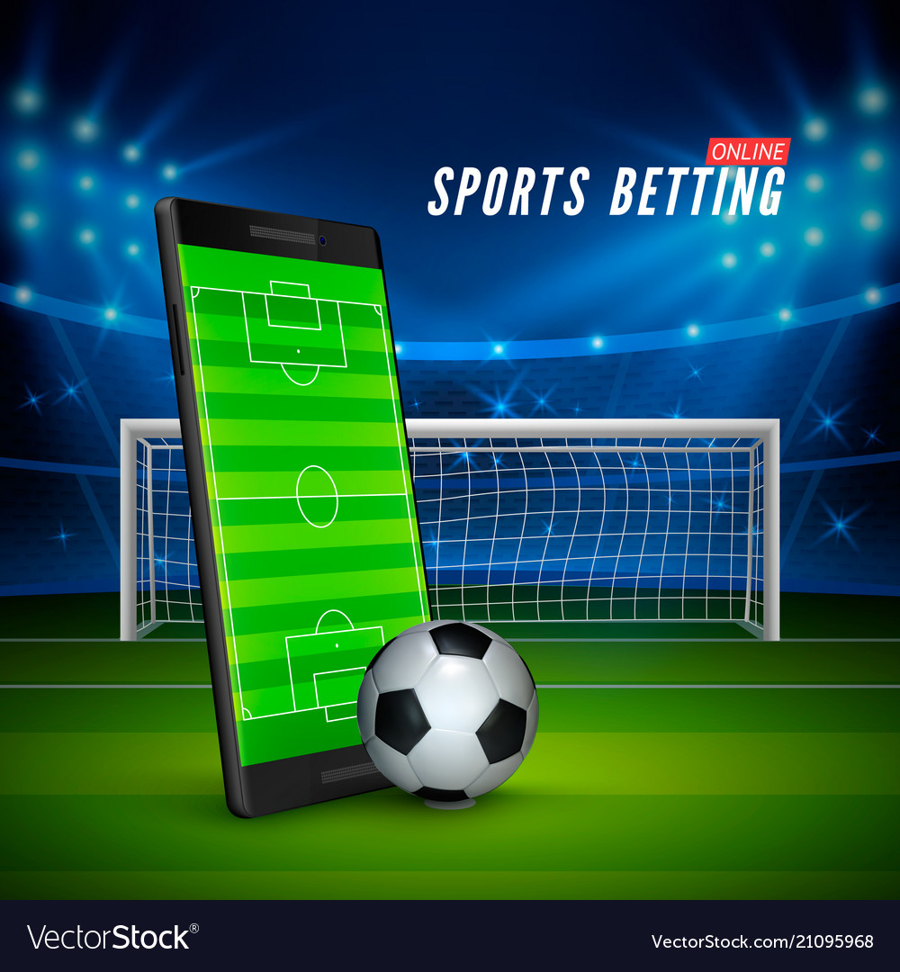 Vetor do Stock: Mobile football soccer. Mobile sport play match