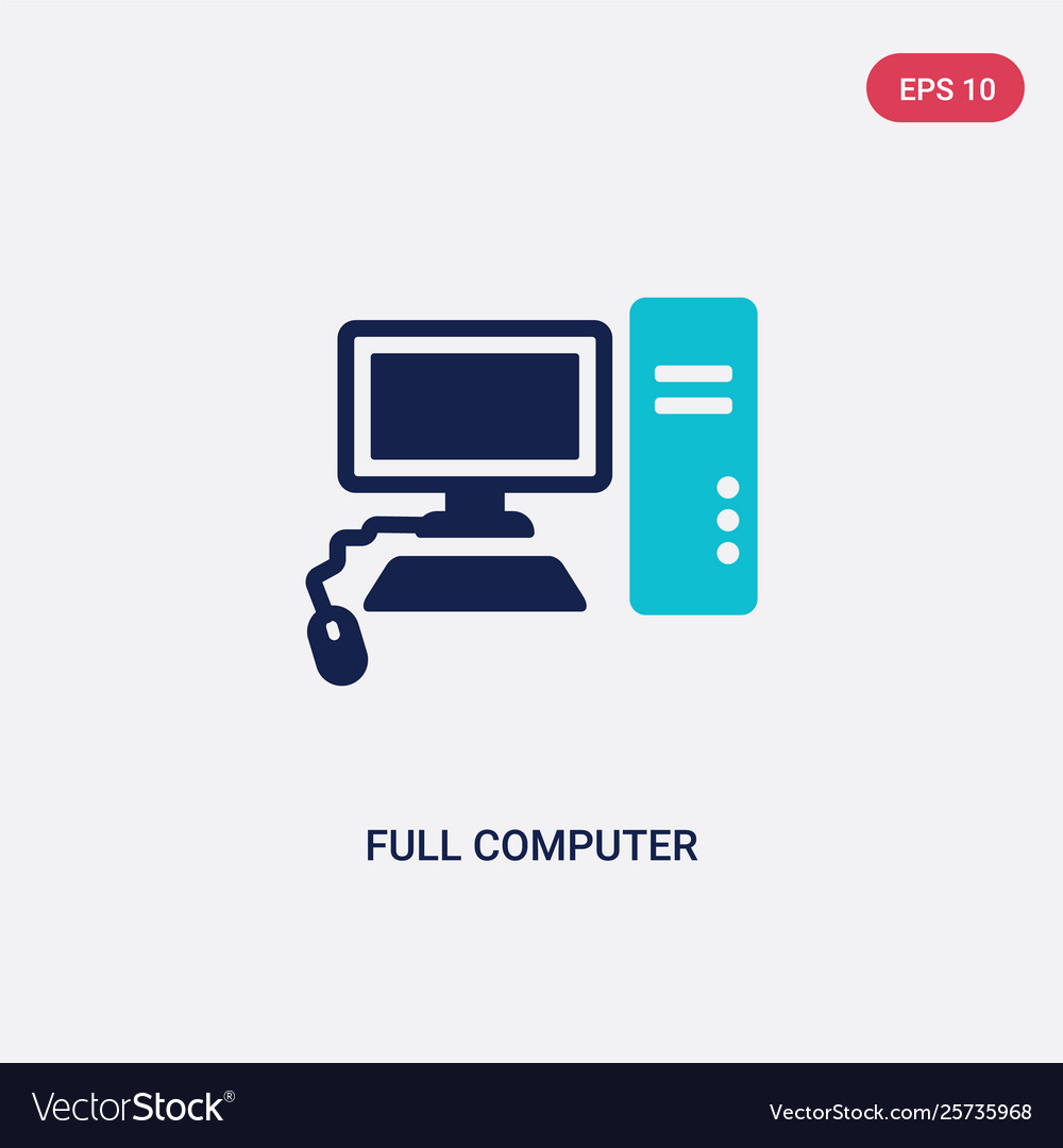 Two color full computer icon from