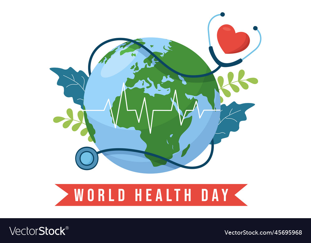 World health day on april 7th with earth Vector Image