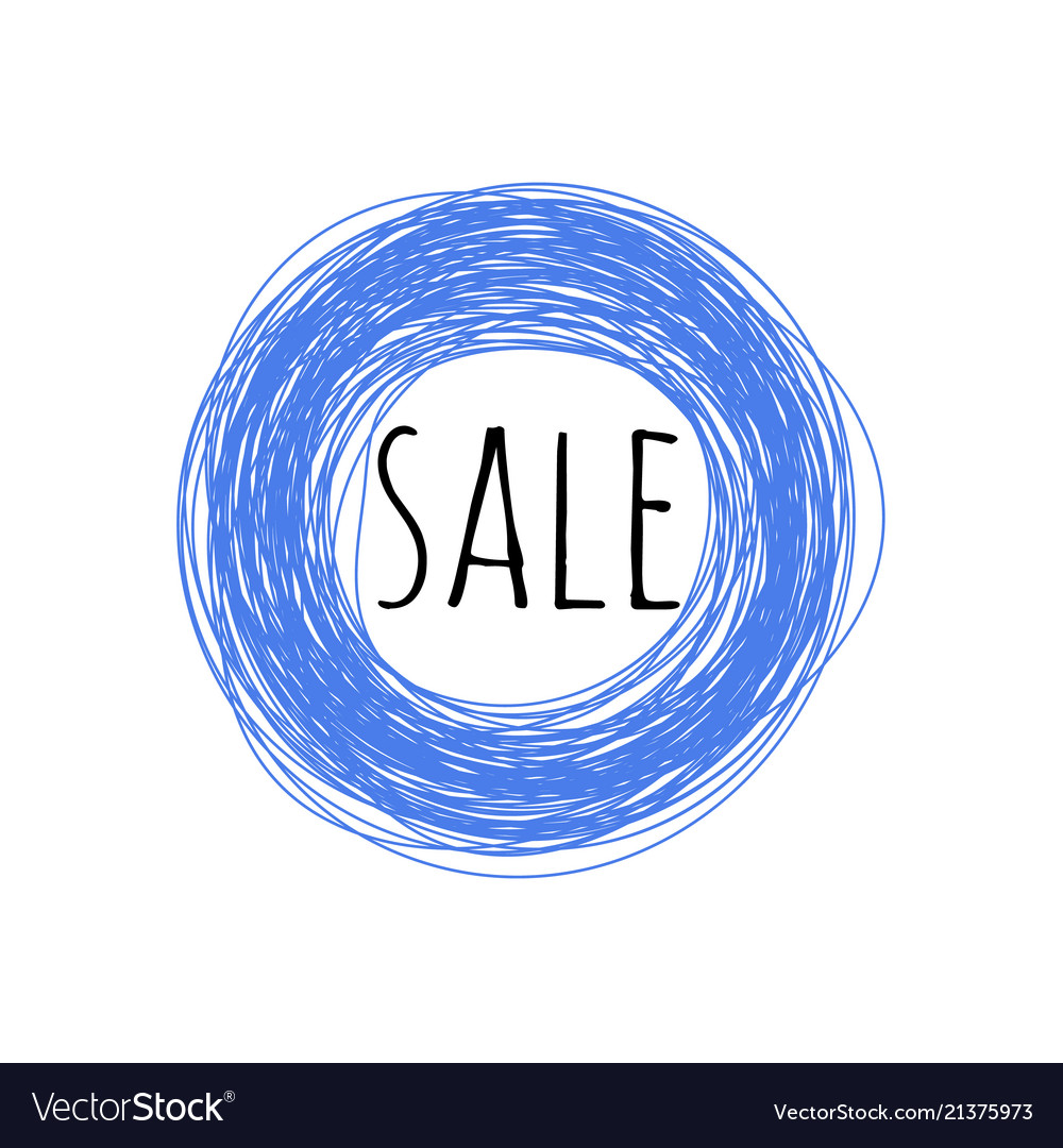 Blue circle sale grunge promotion banner scratched