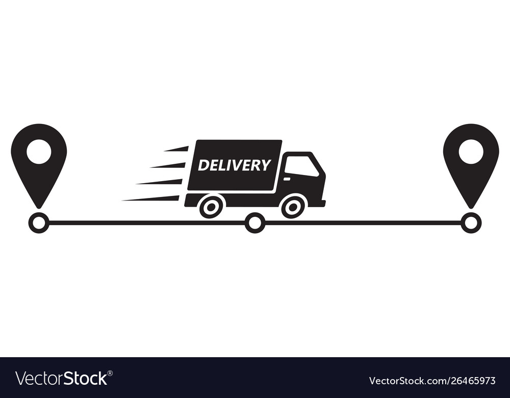 Delivery Route Icon - Truck & Pointers