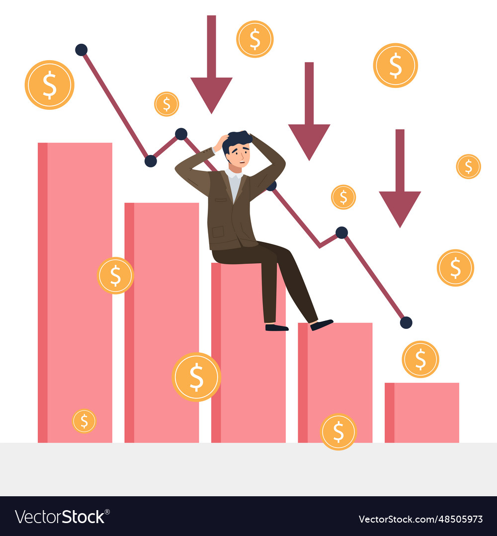 Financial crisis business failure economy crash Vector Image