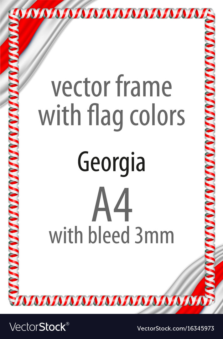 Frame and border of ribbon with the colors