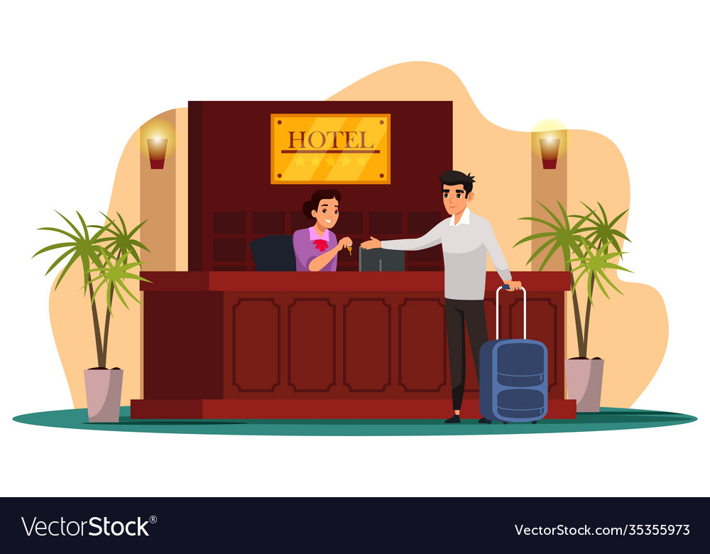 Friendly smiling administrator receptionist Vector Image