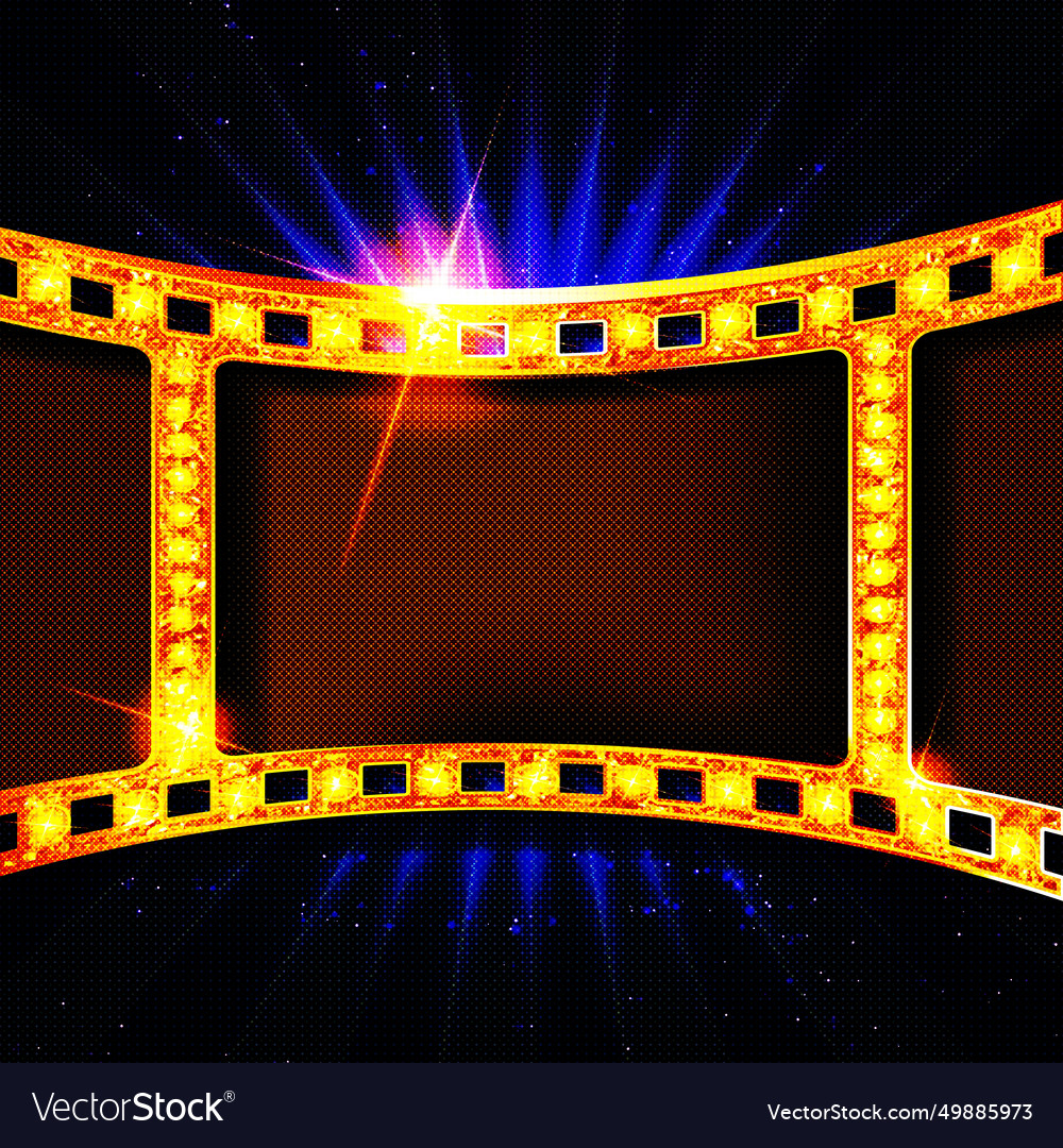 Gold movie film strip filmstrip frame background Vector Image Gold movie film strip filmstrip frame background