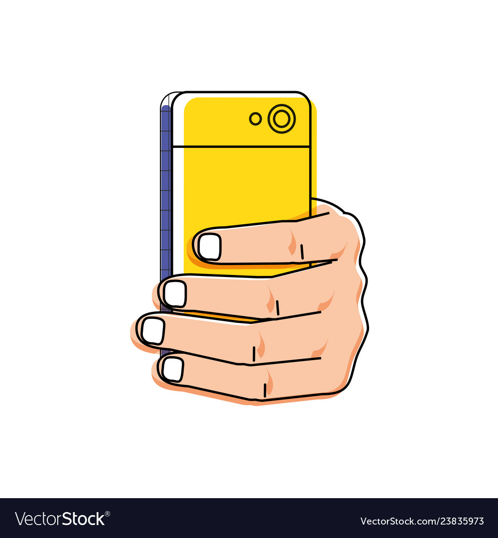 Hand using smartphone device