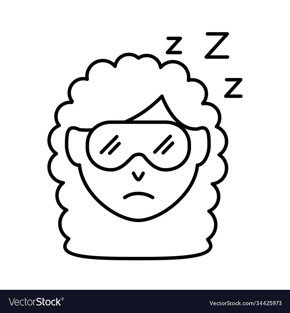Head woman with insomnia z letters line style icon