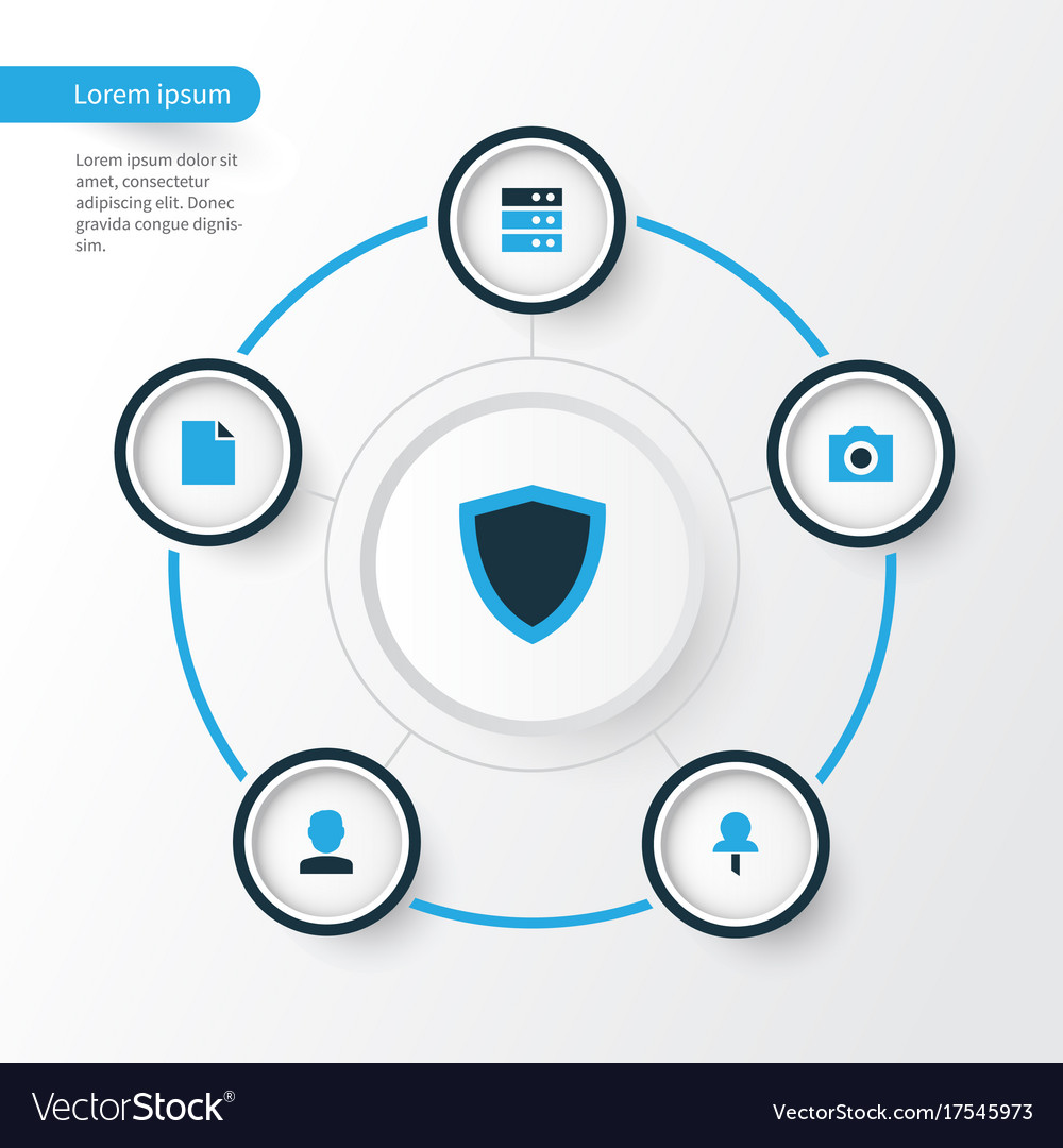 Interface colorful icons set collection of safe