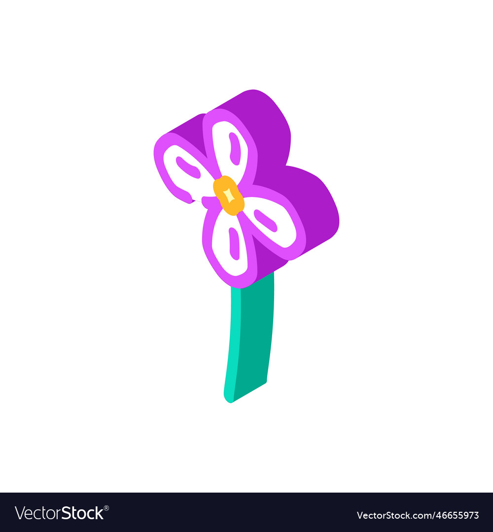 Lilac flower spring isometric icon Royalty Free Vector Image