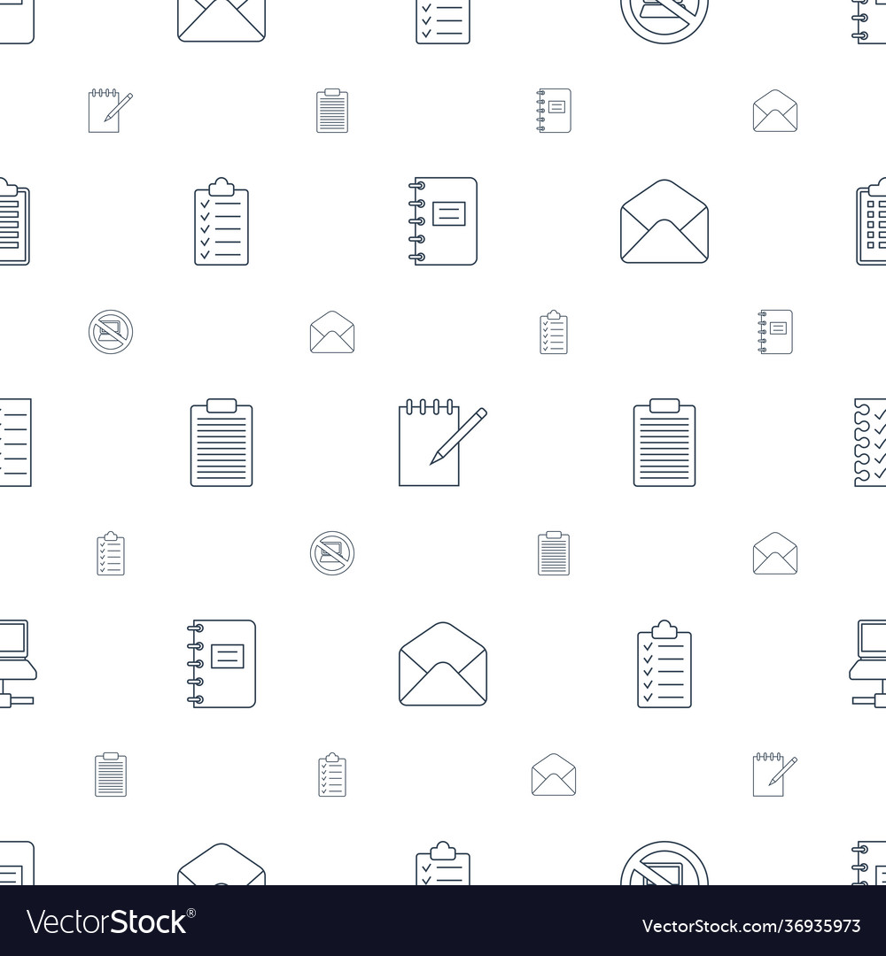 Notebook icons pattern seamless white background