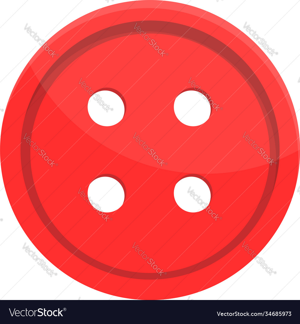 Red clothes button icon cartoon style Royalty Free Vector