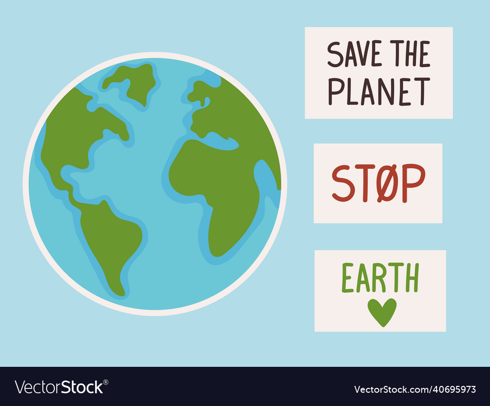 Save the planet icons Royalty Free Vector Image