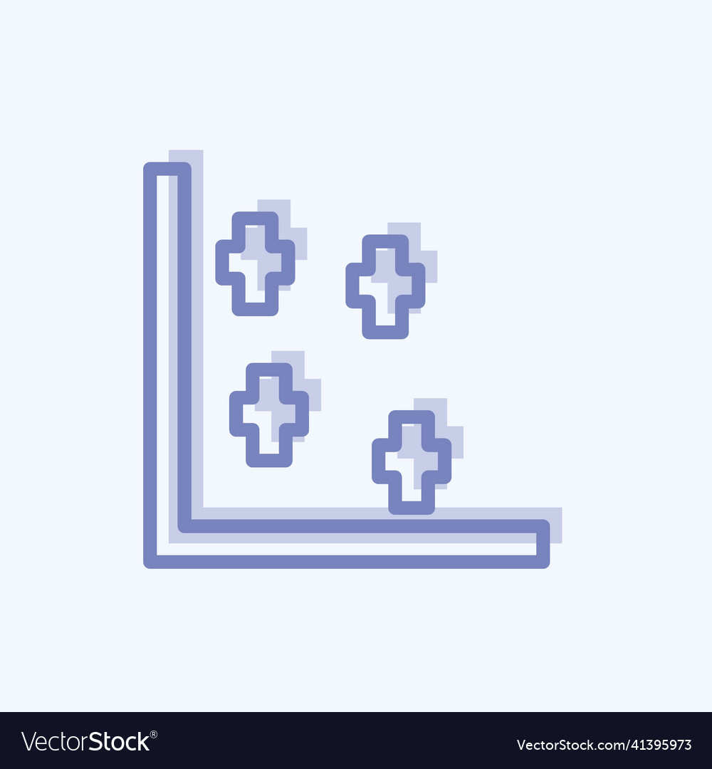 Scatter plot ii icon in trendy two tone style vector image Scatter plot ii icon in trendy two tone style