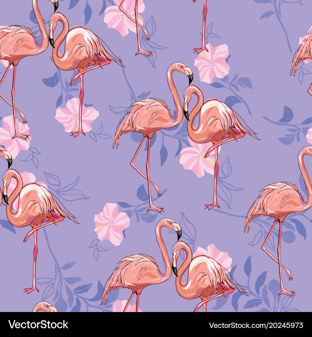 Seamless flamingo pattern Royalty Free Vector Image
