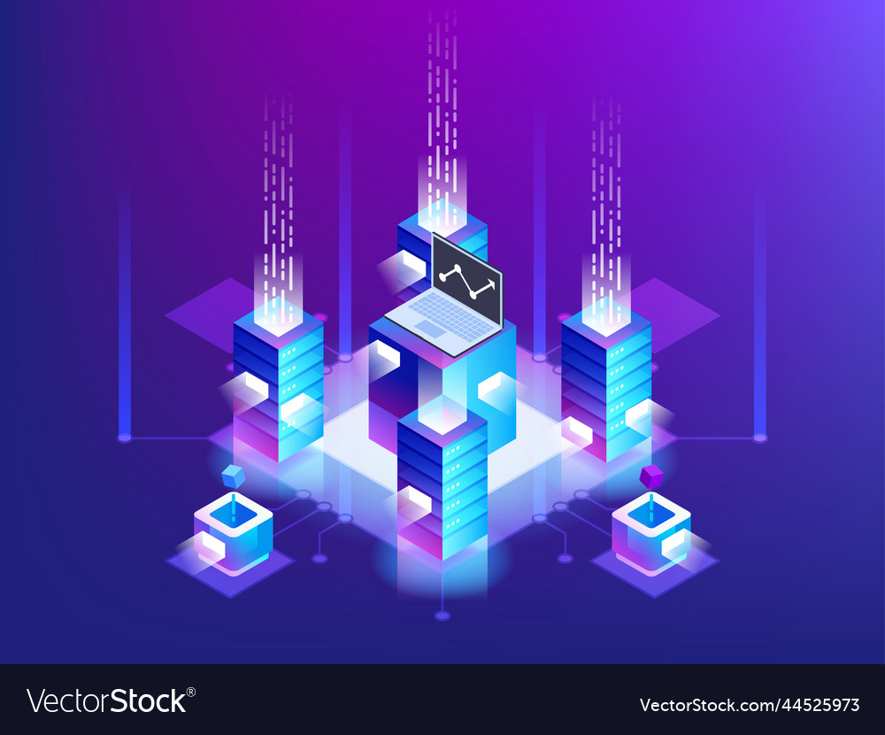 Server room rack blockchain technology token api