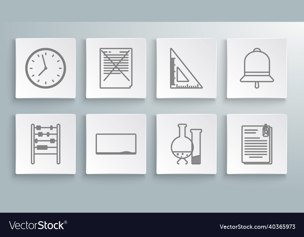 Set line abacus exam paper with incorrect answers vector image Set line abacus exam paper with incorrect answers