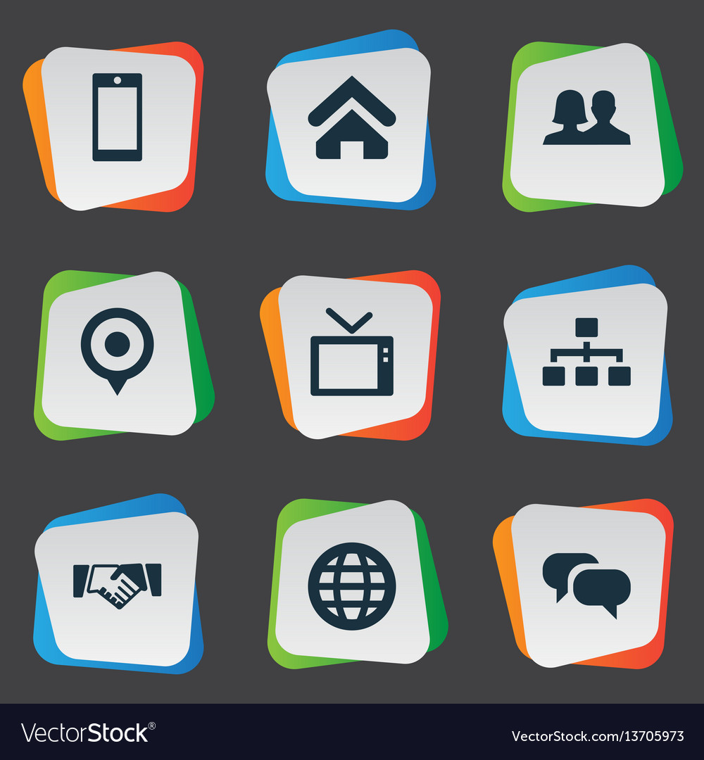 Set of simple network icons