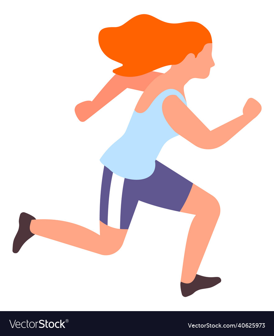 Sprinter Mädchen Frau läuft im Sportrennen vector image Sprinter Mädchen Frau läuft im Sportrennen