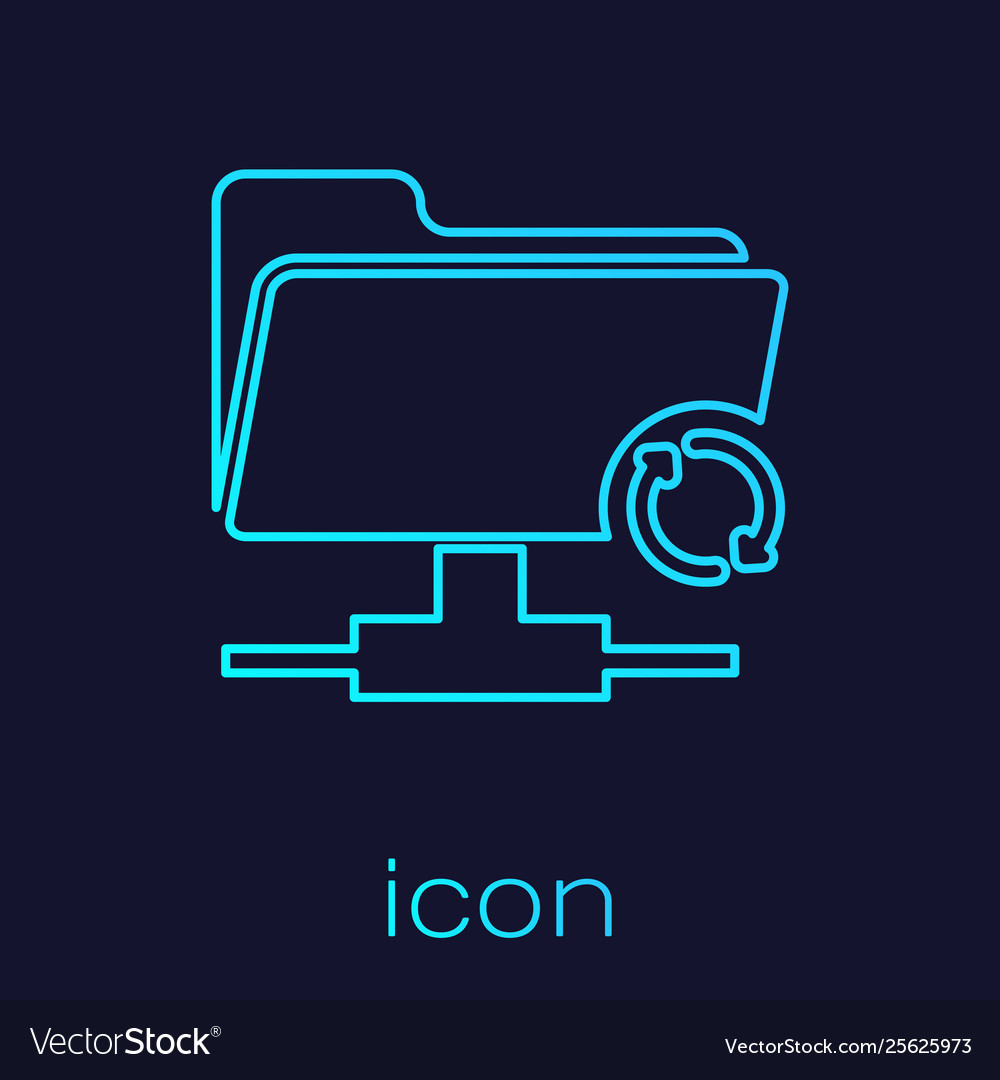 Turquoise ftp sync refresh line icon isolated