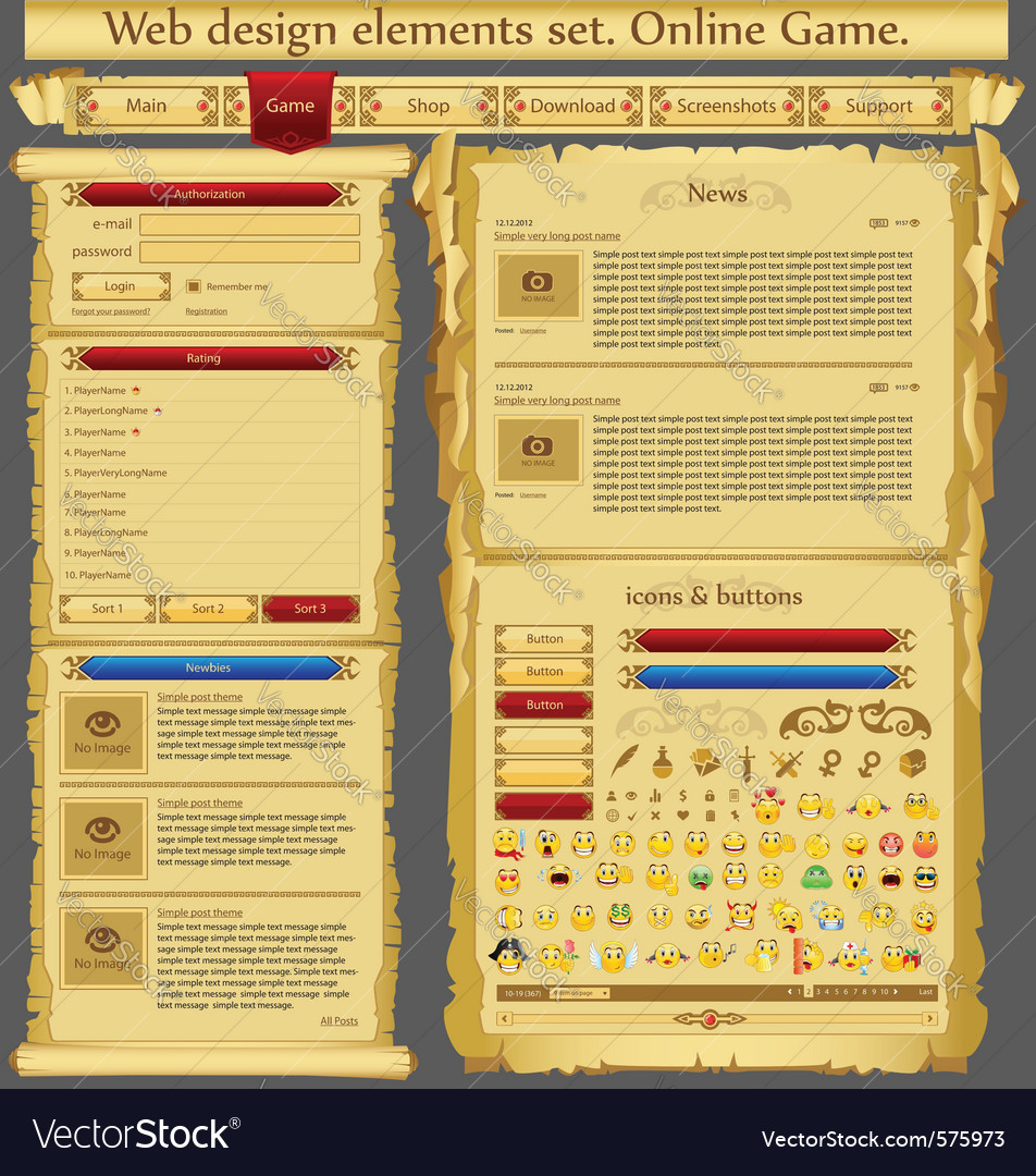 Website Layout & UI Elements
