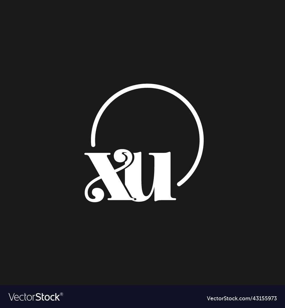 Xu logo initials monogram with circular lines