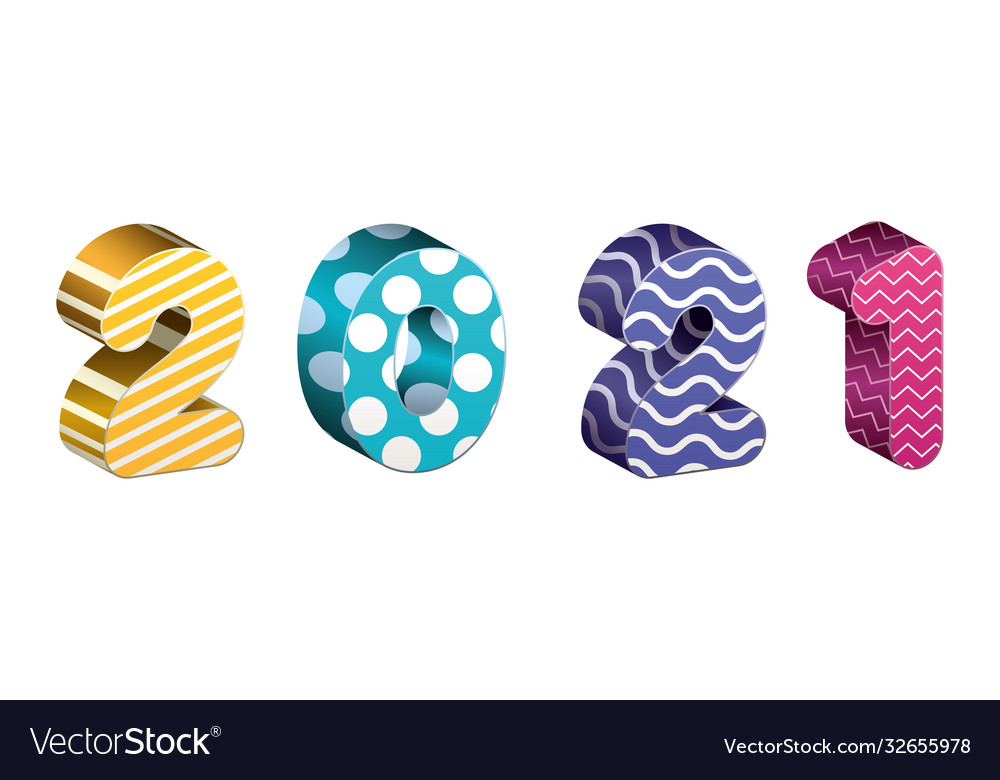 2021 number with lines and points happy new