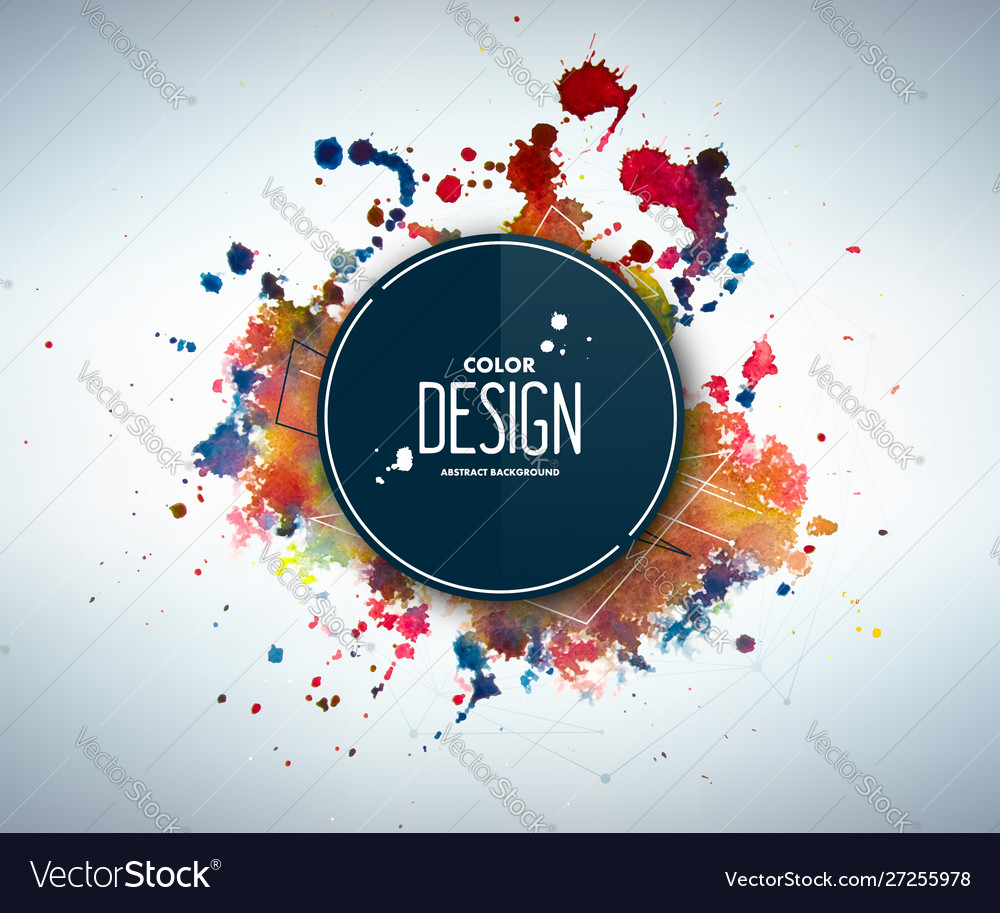 Abstract watercolor backdrop with splashes drops Vector Image