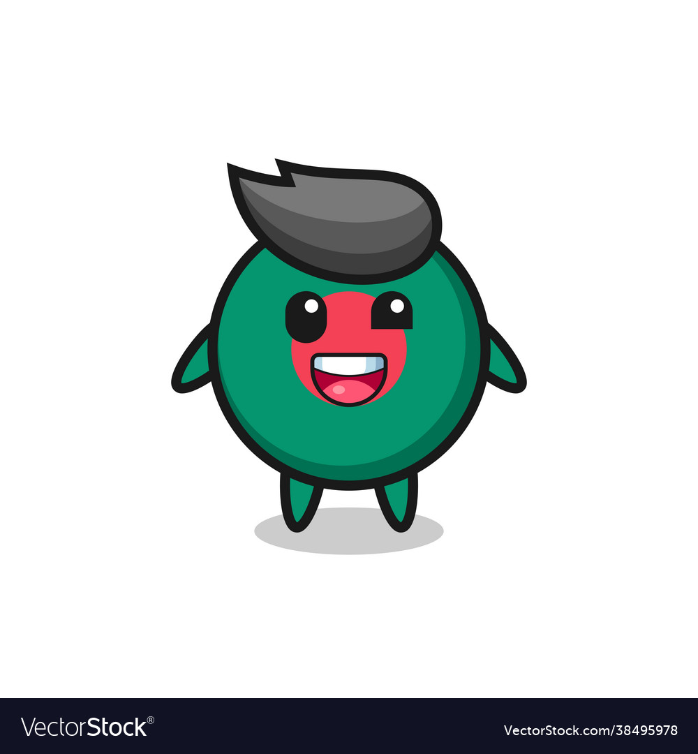 An bangladesh flag badge character with awkward