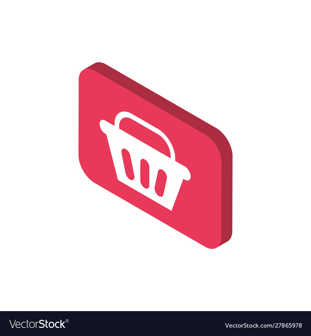 Basket Button online shop isometric icon