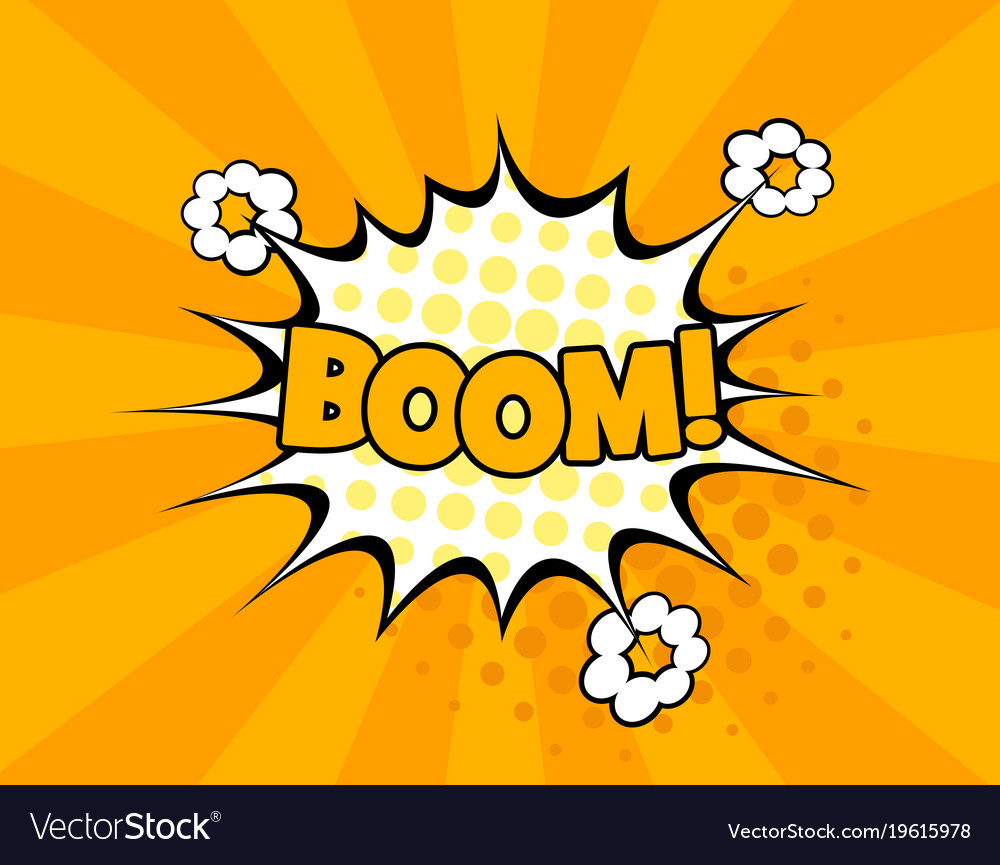 Boom comic text speech bubble isolated