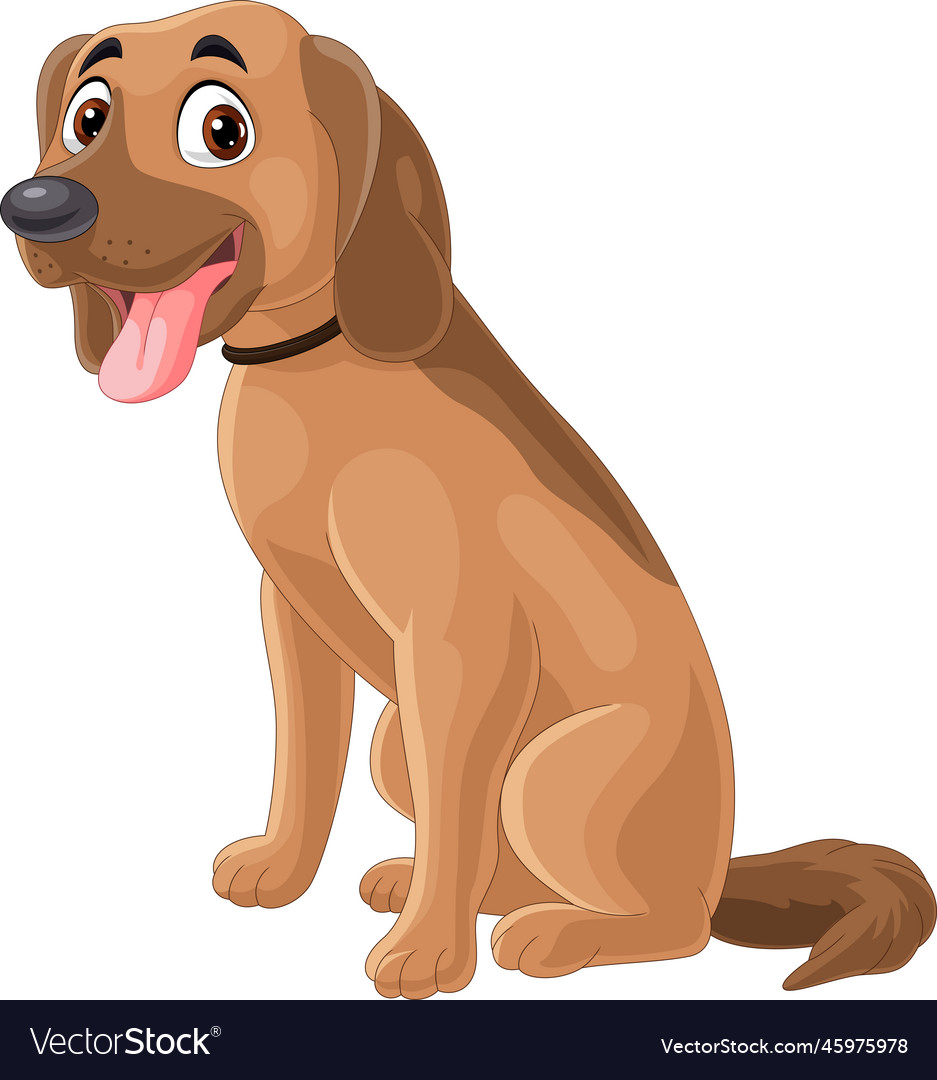 Cartoon funny dog showing tongue