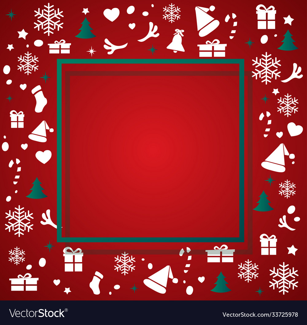 Christmas elements with space pattern background vector image Christmas elements with space pattern background