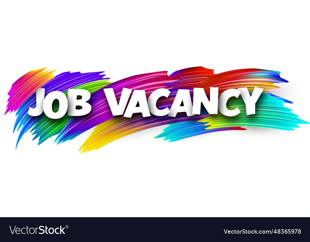 Job vacancy paper word sign with colorful Vector Image