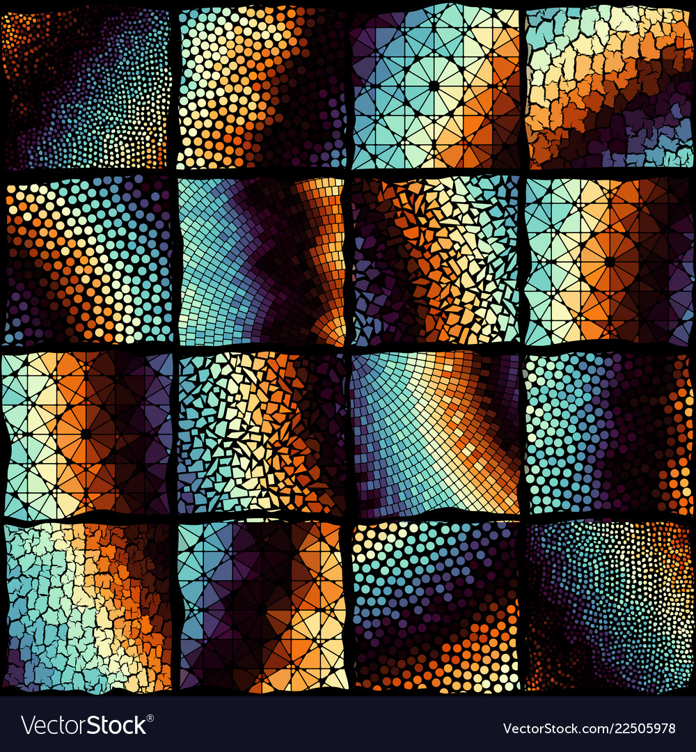 Mosaic art pattern image vector image Mosaic art pattern image