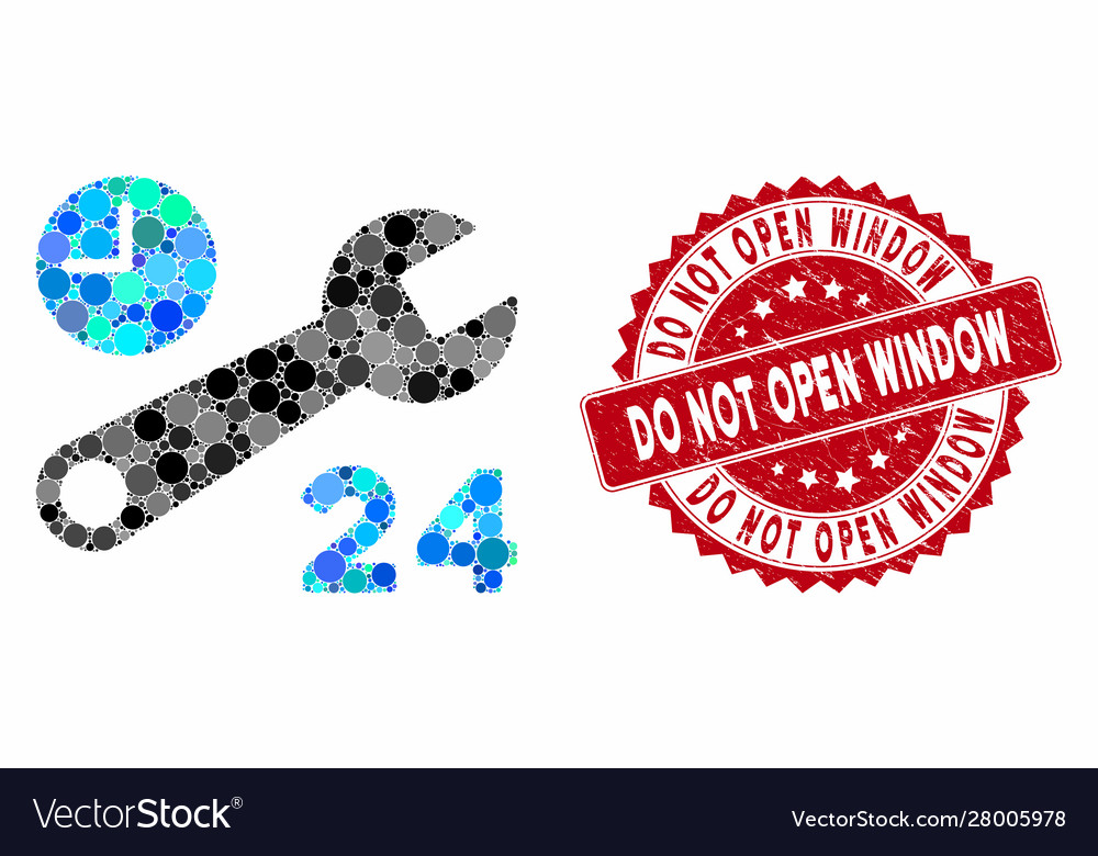 Mosaic service hours with distress do not open vector image Mosaic service hours with distress do not open