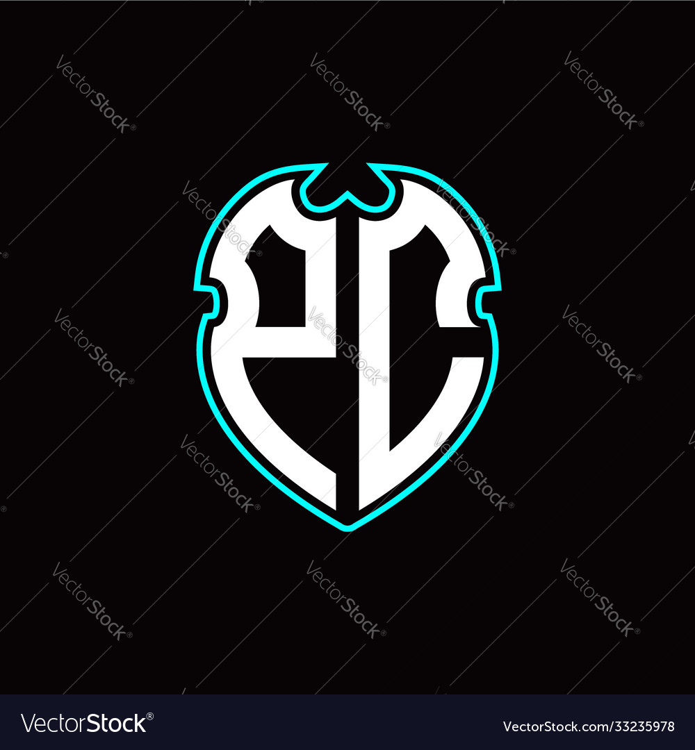 P c initial logo design with a shield shape vector image P c initial logo design with a shield shape