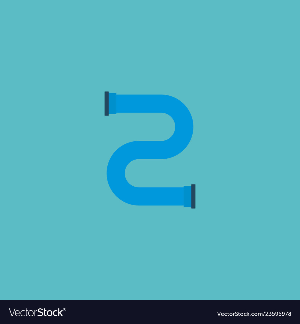 Pipe line icon flat element vector image Pipe line icon flat element