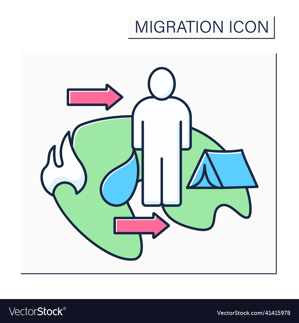 Refugee color icon