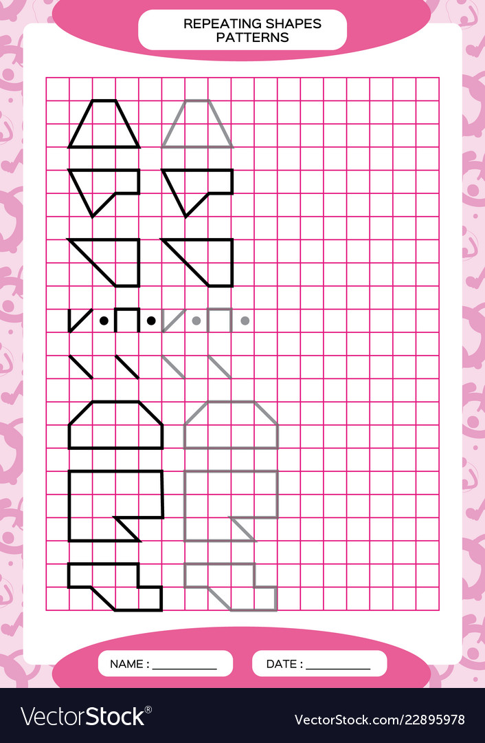 Wiederholung Muster Tracing Linien Aktivität Spezial vector image Wiederholung Muster Tracing Linien Aktivität Spezial