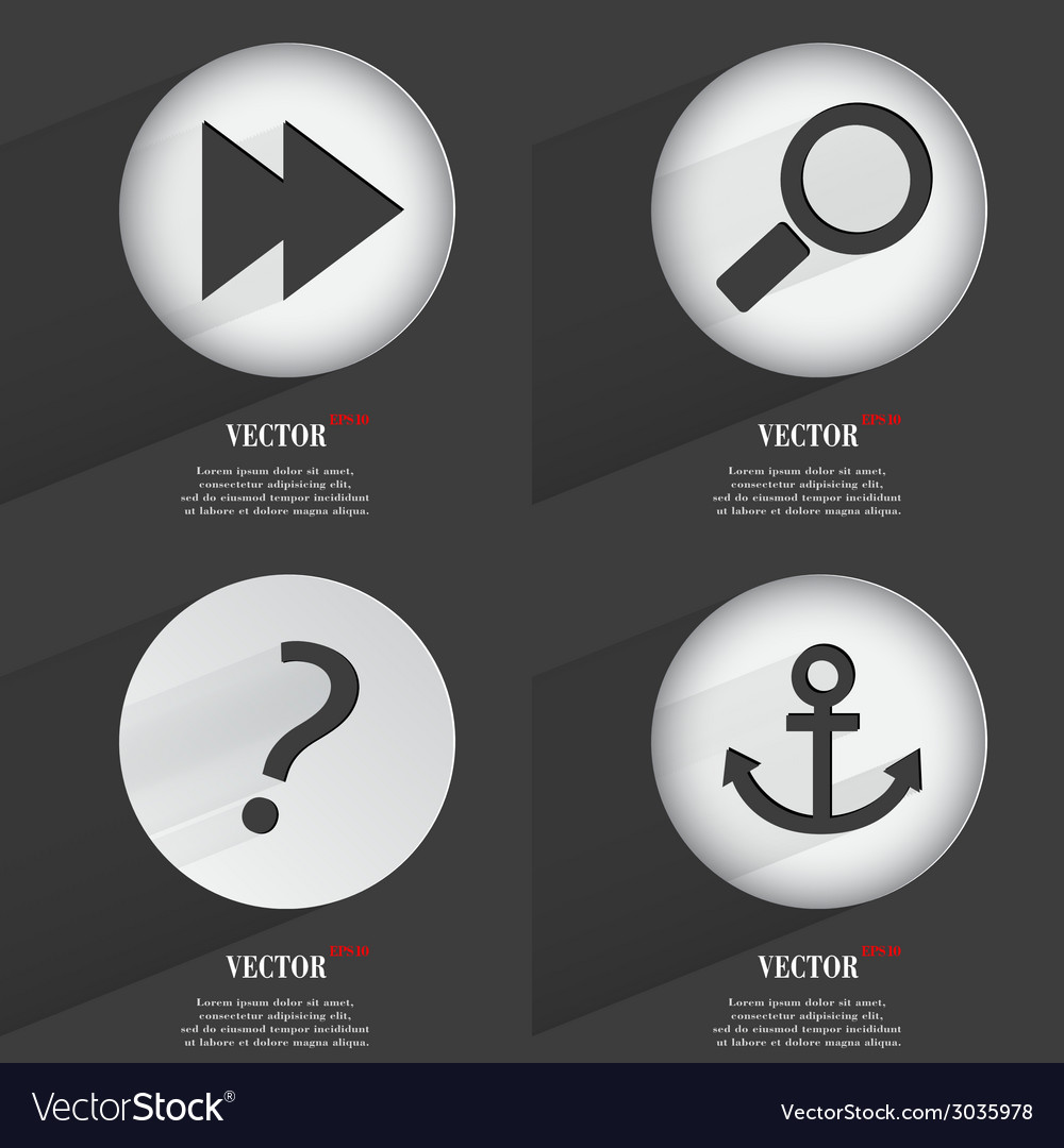 Set von einfarbigen Web-Tasten flaches Design einfach