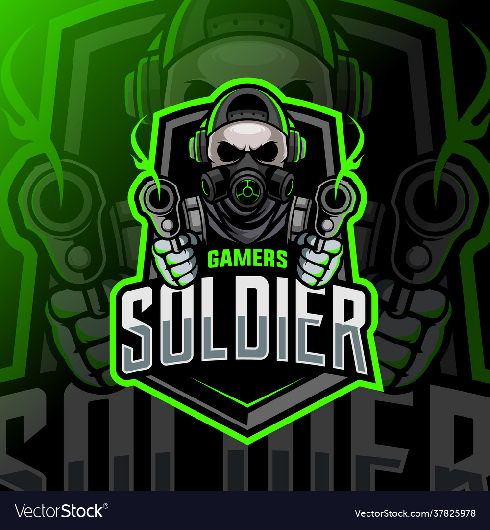 Soldier mascot logo esport Royalty Free Vector Image