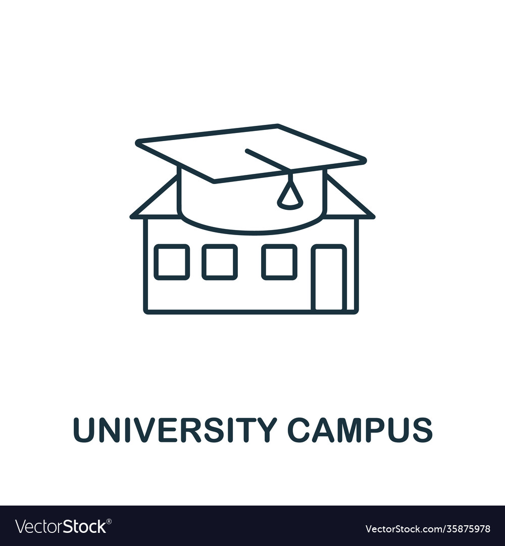 University campus icon from education collection Vector Image