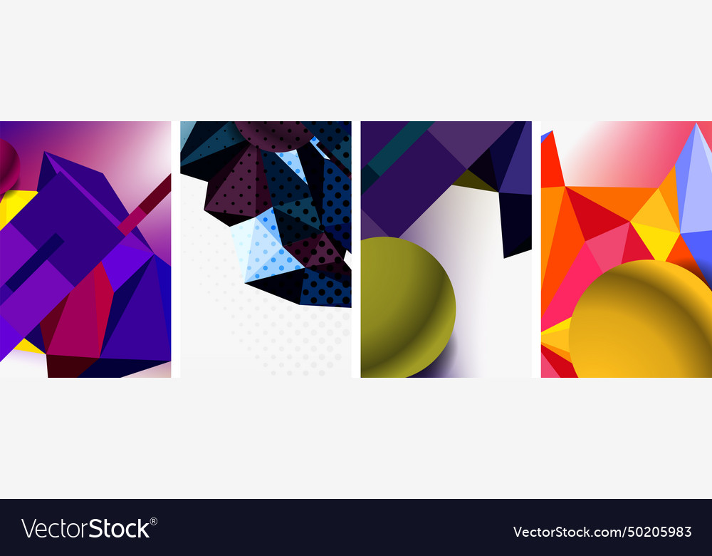 3d sphere and low poly triangle design vector image 3d sphere and low poly triangle design