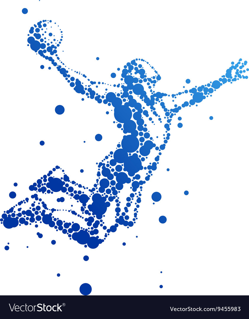 Abstract basketball player in jump